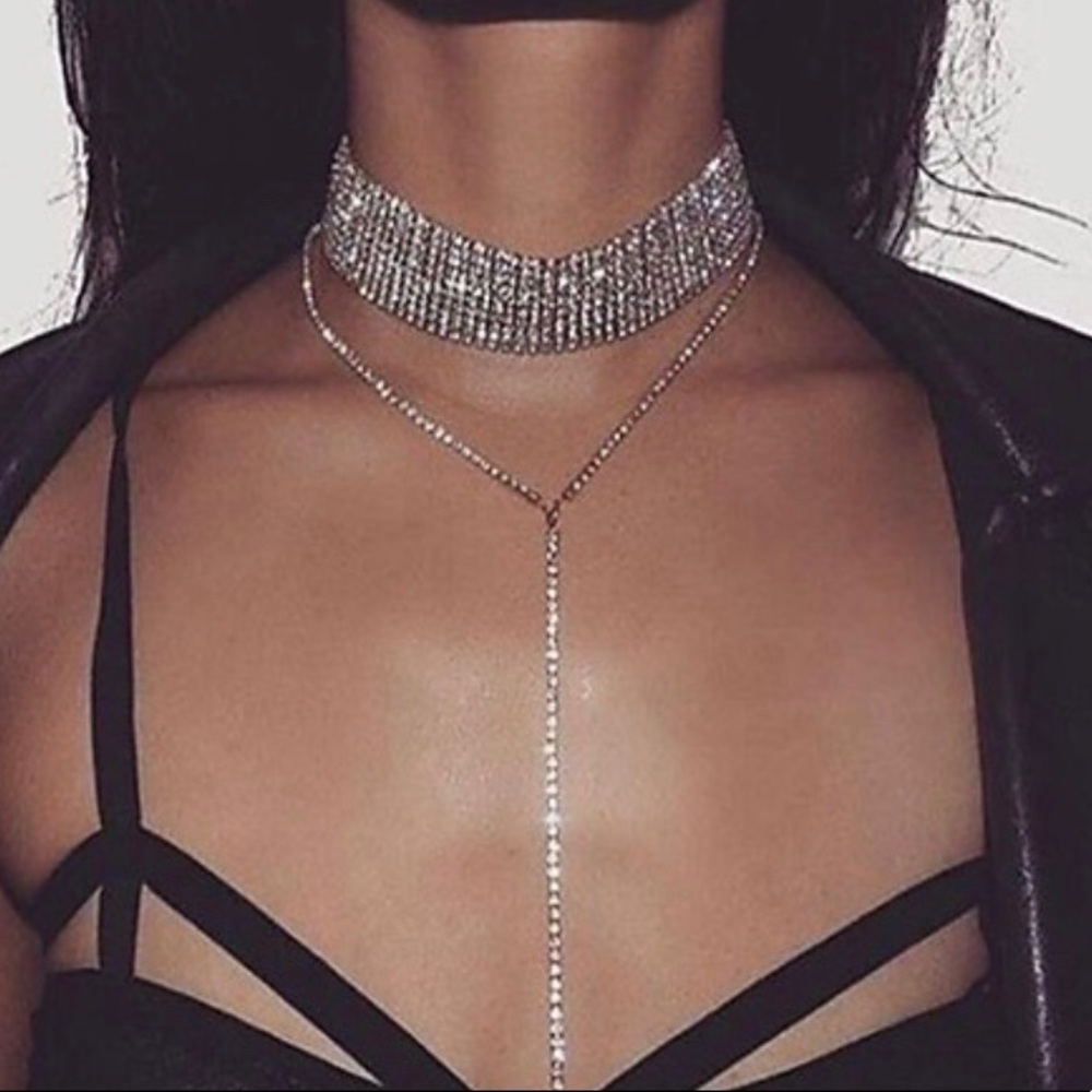 Rhinestone Y necklace🔥🔥🔥